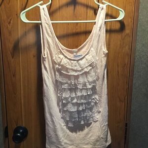 NWT. J Crew Cream Tank Women’s XXS with Ruffles